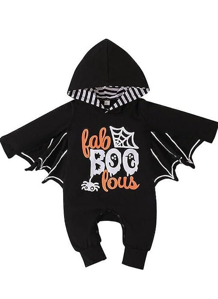 Brain Giggles Brain Giggles Newborn Baby Boy Cosplay Clothes Infant Bat Design Long Sleeve Costume Hoodie Romper Jumpsuits Outfit 9-12 months  - Image 1