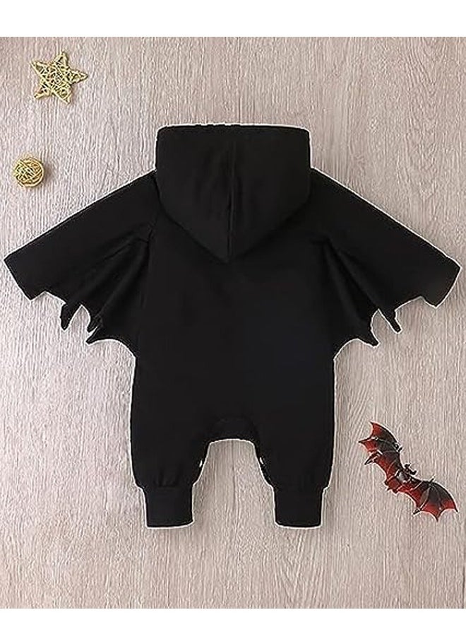 Brain Giggles Brain Giggles Newborn Baby Boy Cosplay Clothes Infant Bat Design Long Sleeve Costume Hoodie Romper Jumpsuits Outfit 9-12 months  - Image 3
