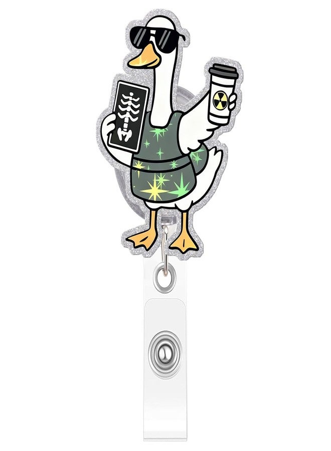 Kimoli Funny Radiology Tech Badge Reel Cute Xray Silly Goose Badge Reel, Nurse Nursing Id Card Holder with Alligator Clip for Radiology Healthcare Nurse Gifts - Image 1