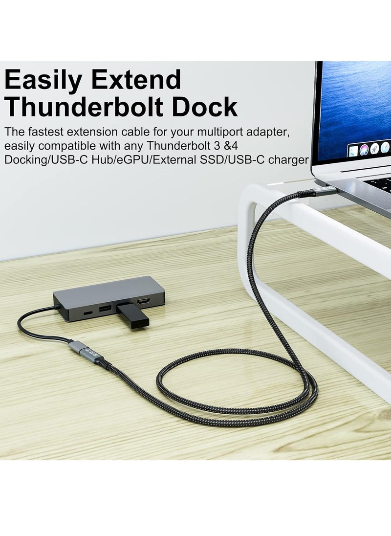 Generic - USB4 8K Cable 0.8M Thunderbolt 4 Compatible USB4 Type C Male to Female UHD 8K@60Hz Charging 100W Data Transfer 40Gbps SSDeGPU External 0.8 Display Laptop - Image 1