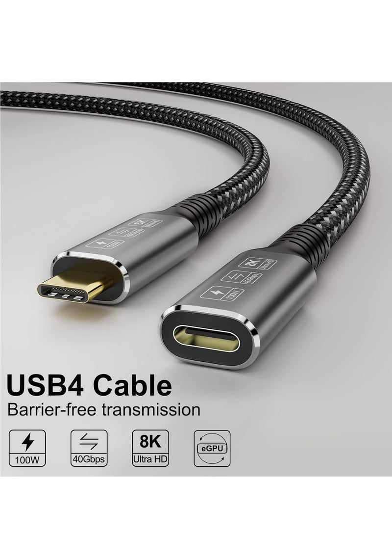 Generic - USB4 8K Cable 0.8M Thunderbolt 4 Compatible USB4 Type C Male to Female UHD 8K@60Hz Charging 100W Data Transfer 40Gbps SSDeGPU External 0.8 Display Laptop - Image 1