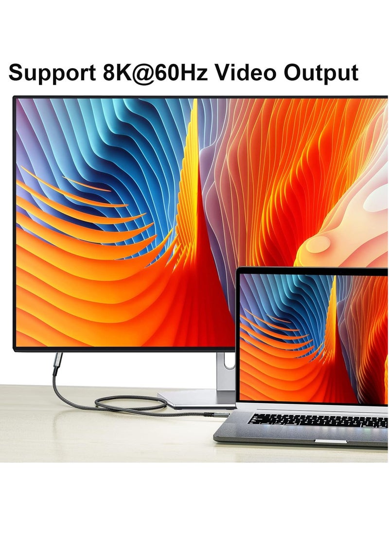 Generic - USB4 8K Cable 0.8M Thunderbolt 4 Compatible USB4 Type C Male to Female UHD 8K@60Hz Charging 100W Data Transfer 40Gbps SSDeGPU External 0.8 Display Laptop - Image 1
