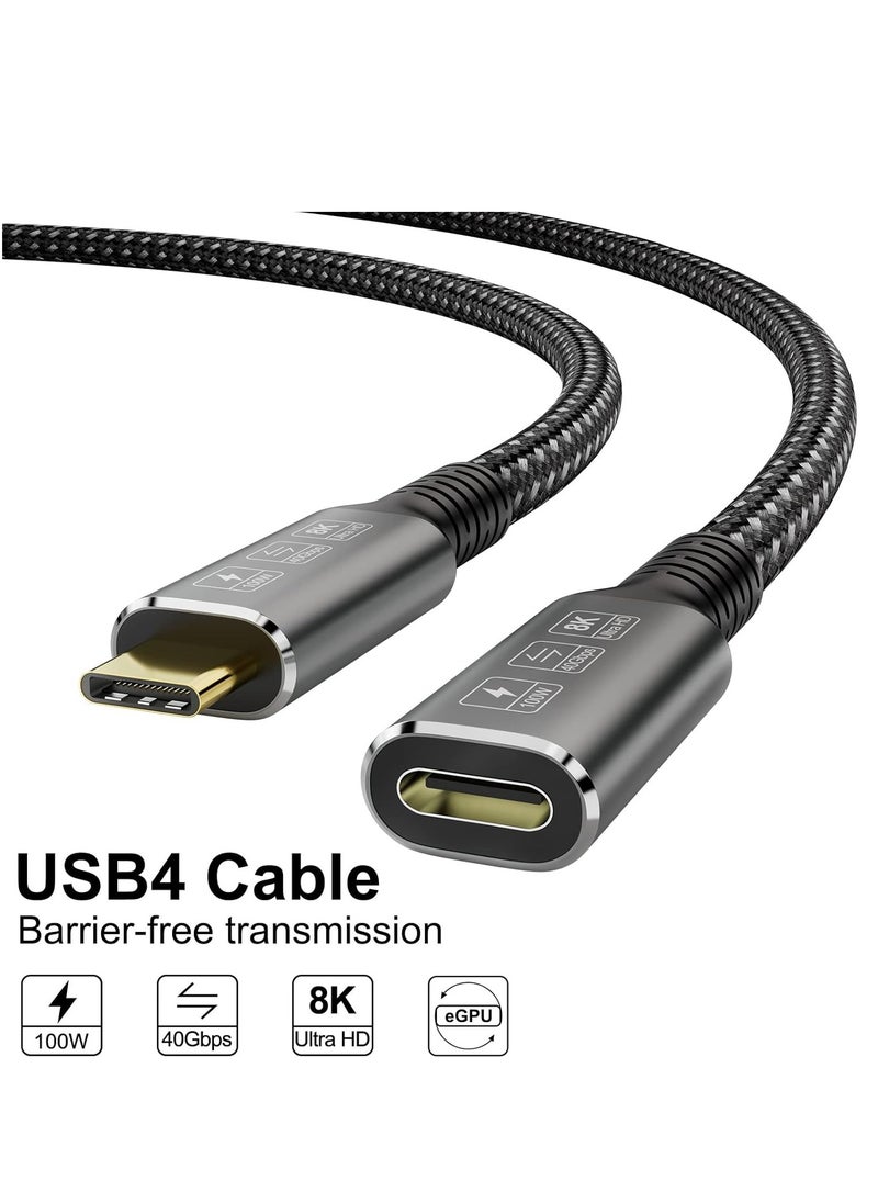 Generic - USB4 8K Cable 0.8M Thunderbolt 4 Compatible USB4 Type C Male to Female UHD 8K@60Hz Charging 100W Data Transfer 40Gbps SSDeGPU External 0.8 Display Laptop - Image 1