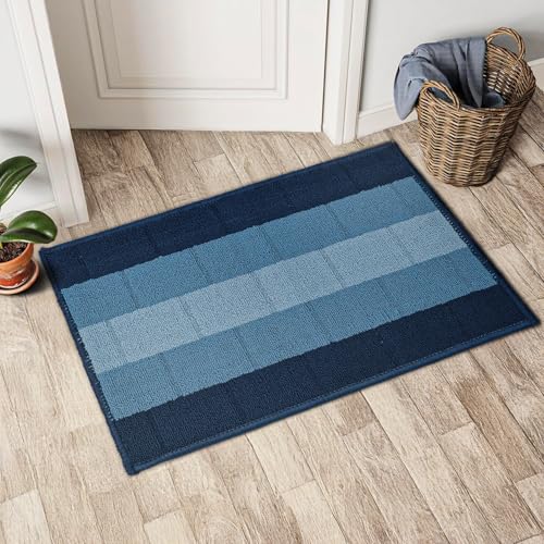 Status Contract Anti Slip Front Door Mat|(38x58cm) Living Room Rug for Entrance Door|Polypropylene Floor Mats for Home|Essential Small Rugs for Office, Bedroom & Kitchen|Blue | Set of 1 - Image 1