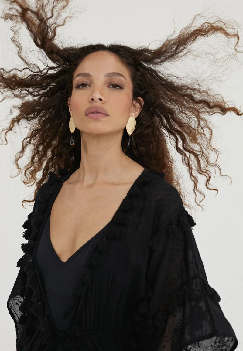 Lola Casademunt Long caftan with pompoms
