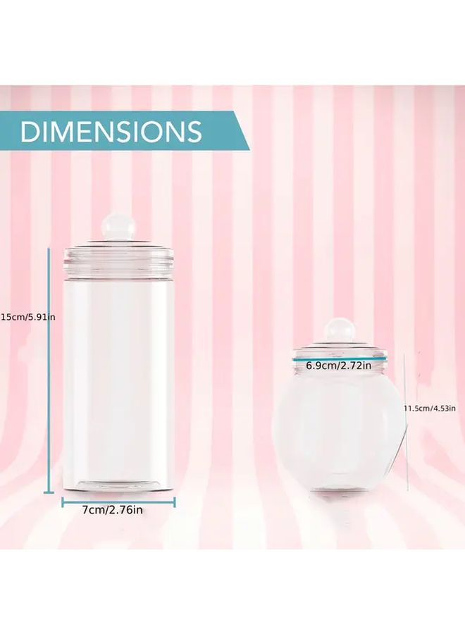10Set Plastic Jars With Lids Candy Biscuit Container Buffet For Parties With 2 Tongs And 25 Pink Candy Strips Suitable For Weddings Birthday Halloween Christmas Decorations Kitchen Accessory - Image 3