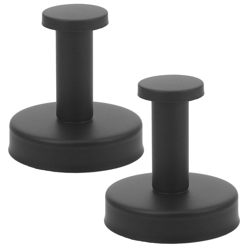 2 Pack Black Stainless Steel Wall Mounted Hooks For Towel Robe Coat Bathroom Bedroom Entryway - Image 2
