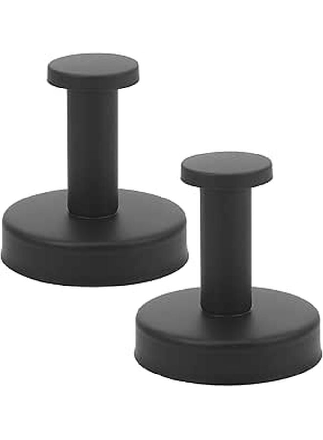 2 Pack Black Stainless Steel Wall Mounted Hooks For Towel Robe Coat Bathroom Bedroom Entryway - Image 1