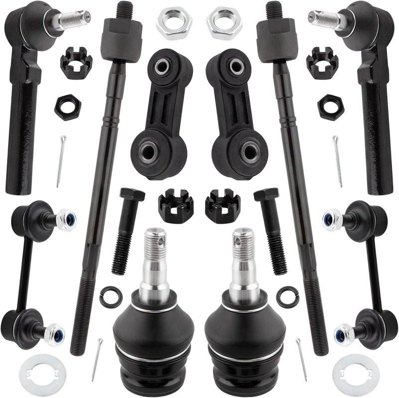 YMAUGP 10PC Front Rear Sway Bar, Lower Ball Joint, Outer Inner Tie Rod for Subaru Legacy & Outback 2000-2004 - Image 1