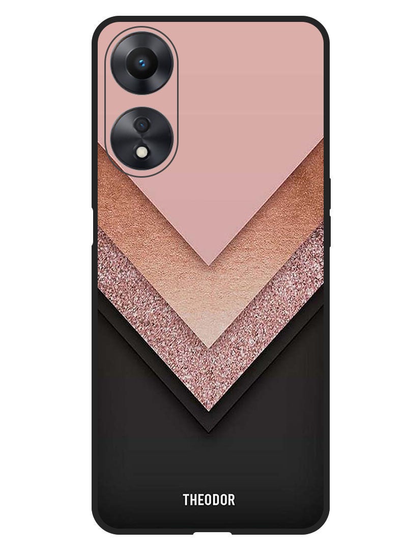 Theodor Protective Case Anti Scratch Shock Proof Bumper Cover For Oppo A58 Black Dark Green Pattern - Image 1