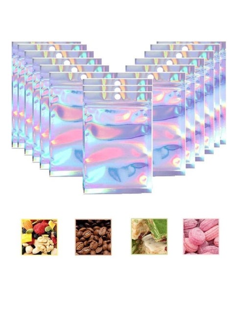100-Piece Resealable Ziplock Smell-Proof Bags Foil Pouch Clear