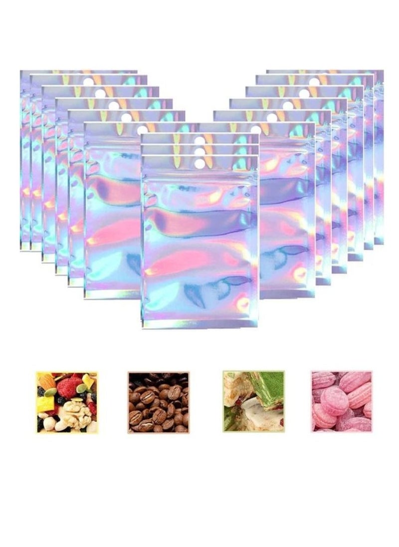 100-Piece Resealable Ziplock Smell-Proof Bags Foil Pouch Clear