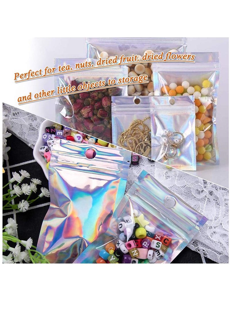 100-Piece Resealable Ziplock Smell-Proof Bags Foil Pouch Clear