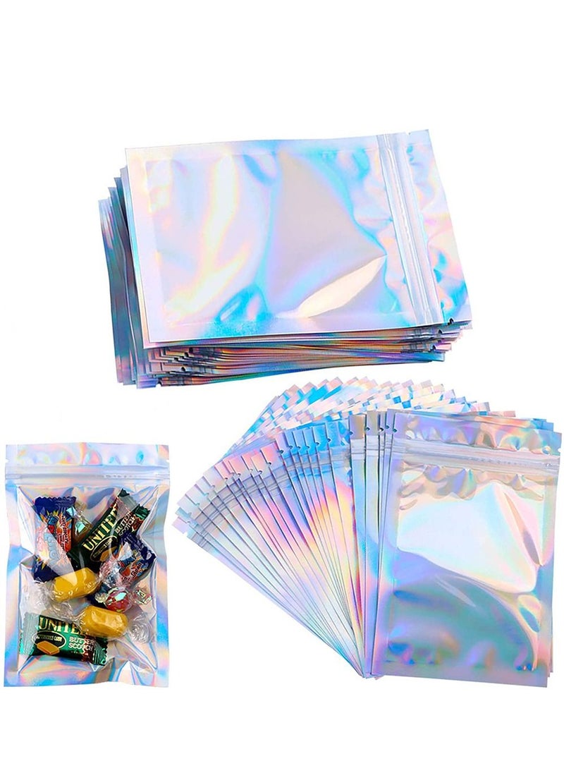 100-Piece Resealable Ziplock Smell-Proof Bags Foil Pouch Clear