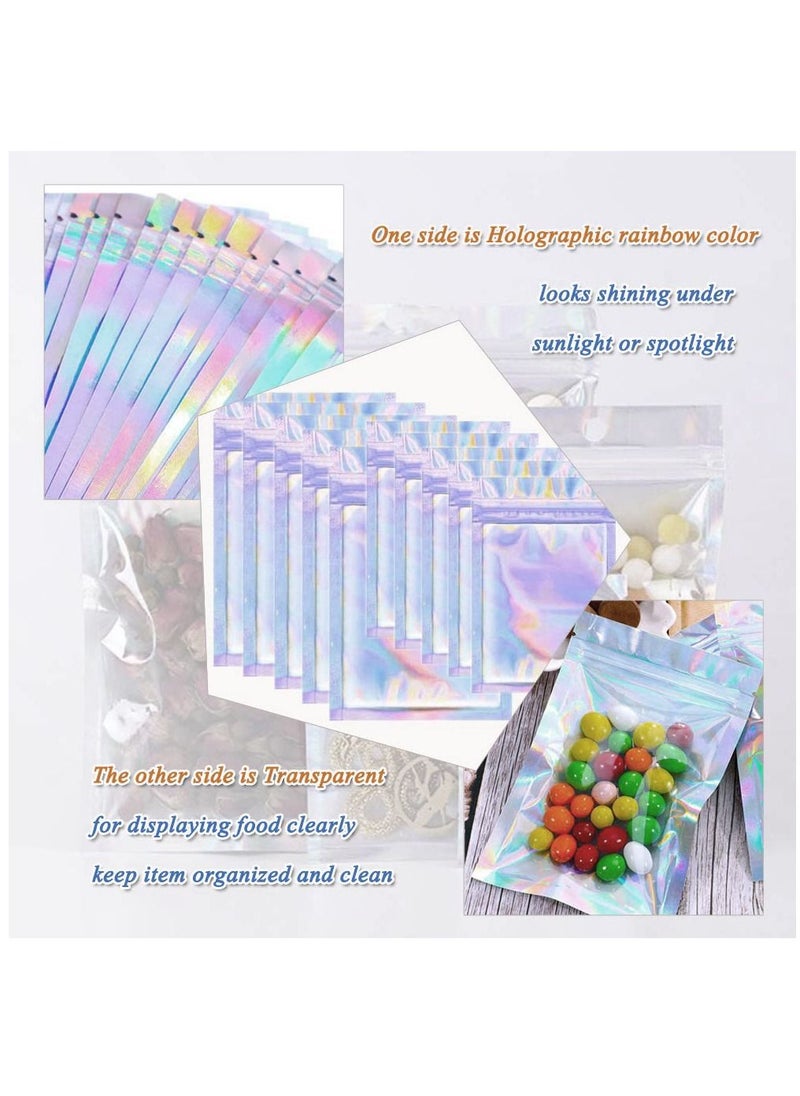 100-Piece Resealable Ziplock Smell-Proof Bags Foil Pouch Clear