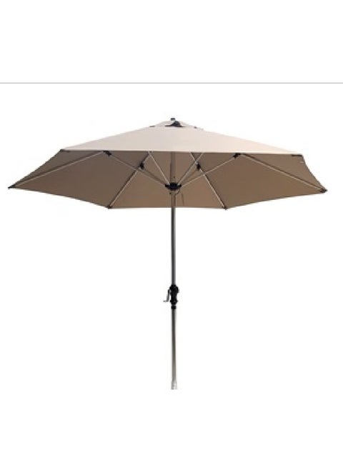 Rust-Resistant High Quality Pole Umbrella with Crank Taupe without base  2.7 m PCA-ALU-2700T