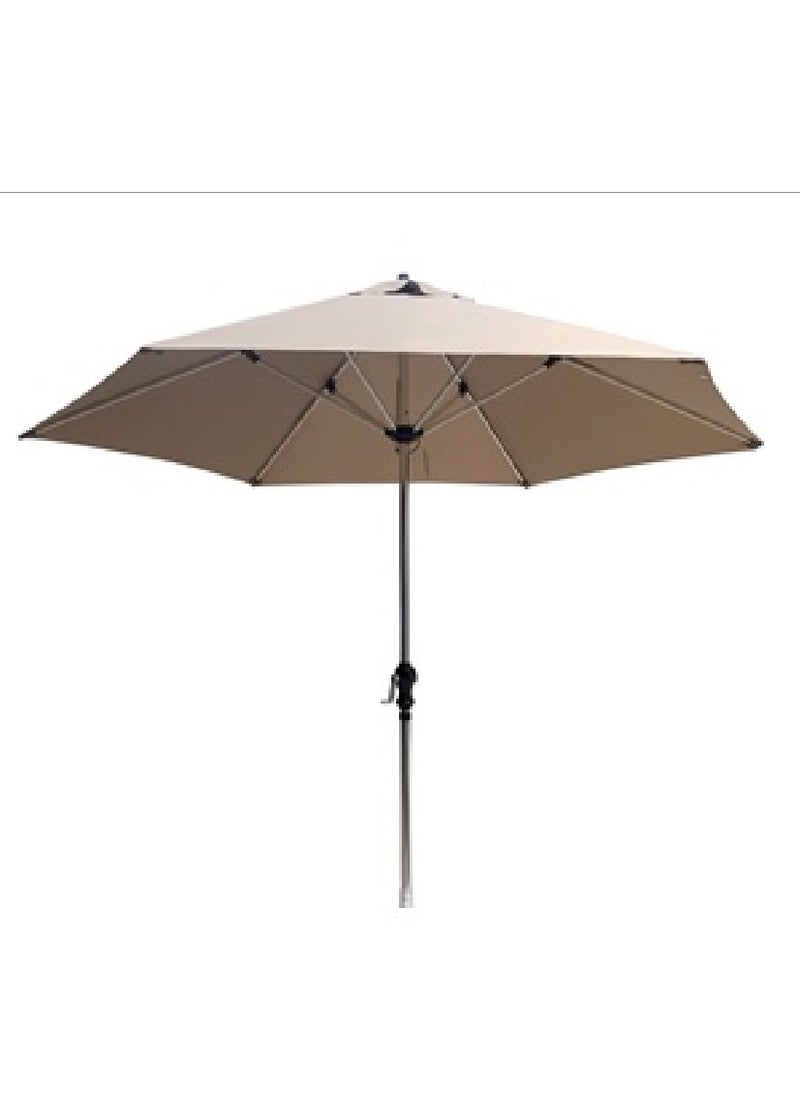 LIVING ACCENTS - Rust-Resistant High Quality Pole Umbrella with Crank Taupe without base  2.7 m PCA-ALU-2700T - Image 1