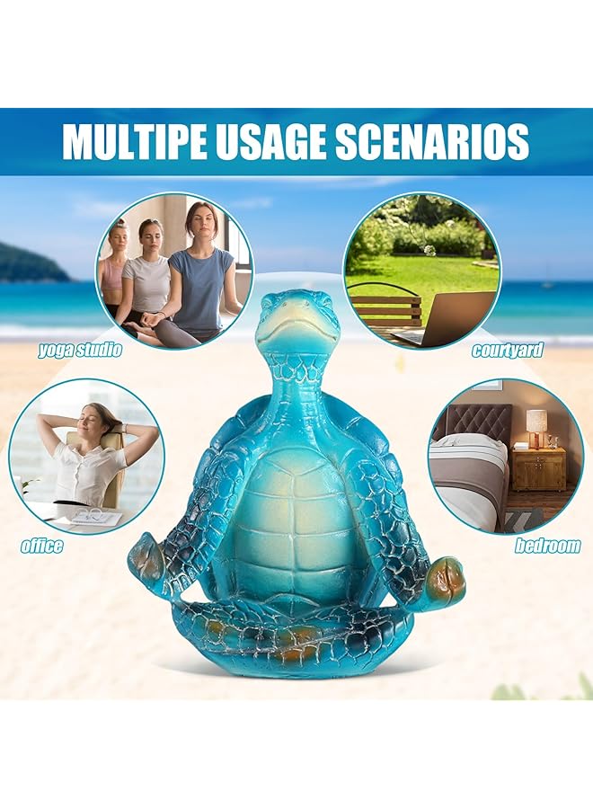 Nariele 4 Pcs Meditating Sea Turtle Statues Resin Yoga Figurines For Coastal Beach Decor –  For Garden Home Office Ocean Themed Bathroom And Spiritual Spaces - Image 3