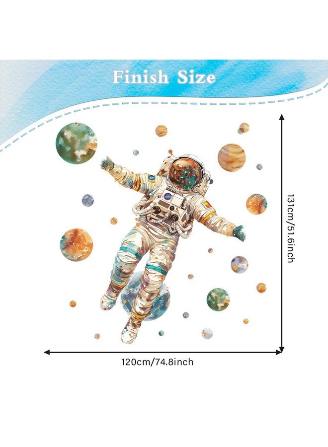 MEFOSS Watercolor Astronaut Wall Stickers DIY Planet Wall Stickers Peel & Stick Astronaut Wall Decor Stickers for Kids Bedroom Playroom Nursery Classroom - Image 4