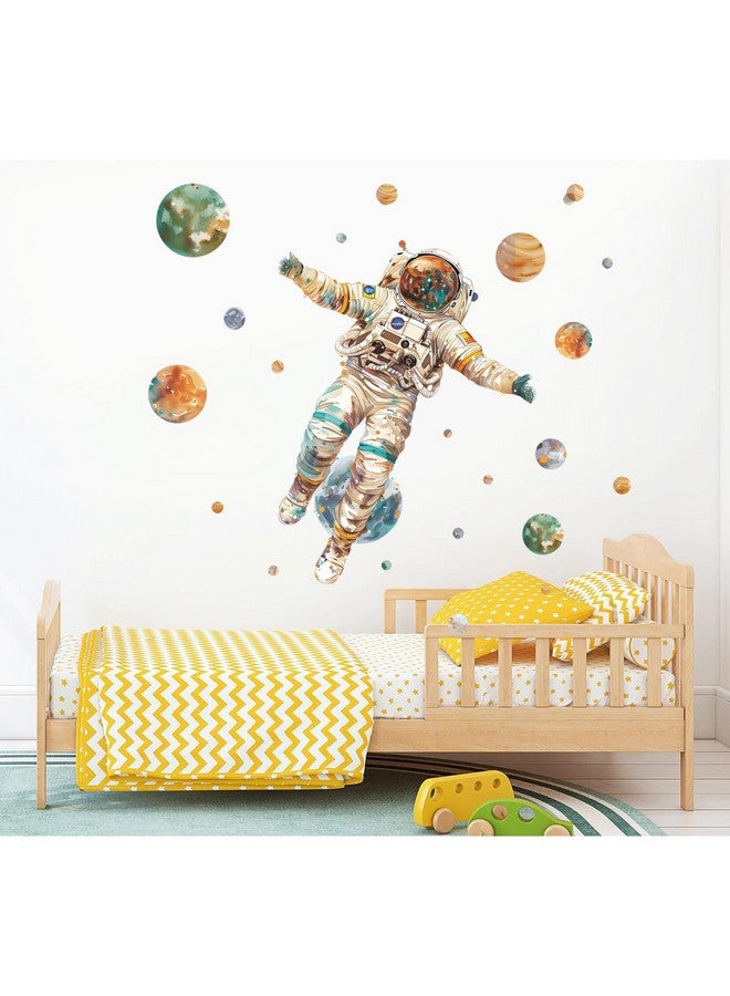 MEFOSS Watercolor Astronaut Wall Stickers DIY Planet Wall Stickers Peel & Stick Astronaut Wall Decor Stickers for Kids Bedroom Playroom Nursery Classroom - Image 5