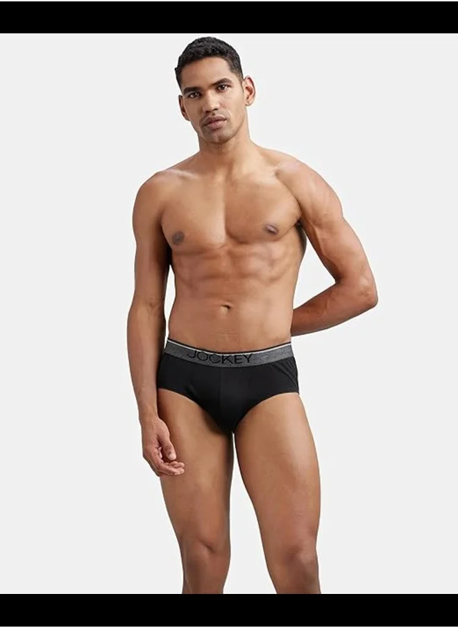 جوكي Jockey 8037 Men's Super Combed Cotton Solid Brief with Ultrasoft Waistband (Pack of 2)