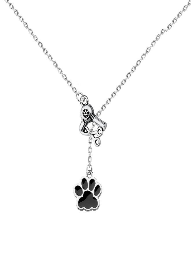 MYOSPARK Dog Paw Print Pendant Necklace - Y Shape, Thank You Gift for Dog Groomers - Image 2
