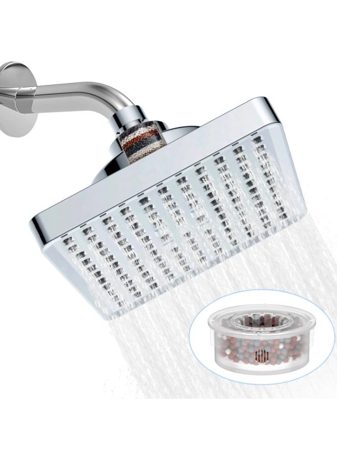 LOOPITYS Shower Head 6 Inches Rain Shower Fixed pressure boost Pressurized Rain shower head Fully electroplated durability with Filter Remove Chlorine Water Softener Bathroom Overhead Shower Head - Image 3