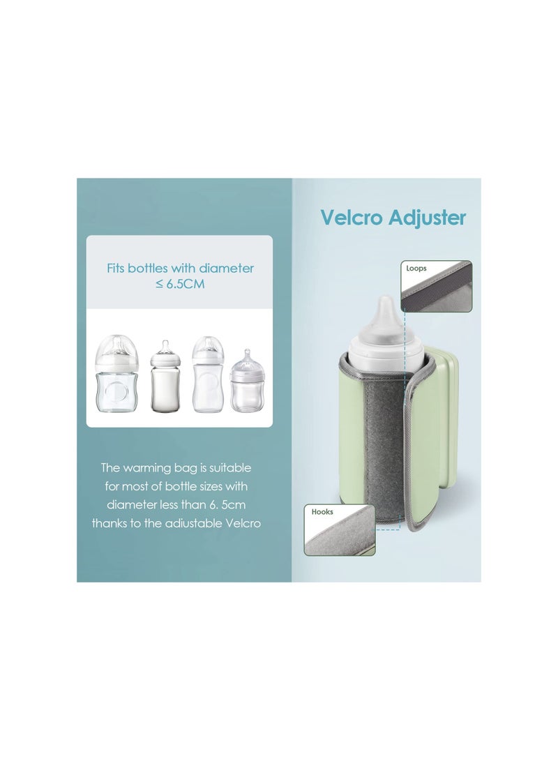 SOLARAE سخان زجاجة لاسلكي، للسفر سخان حليب الأطفال المحمول، يعمل ببطارية قابلة للشحن عبر USB، حقيبة تسخين حليب الأطفال مع وظيفة التعقيم، الحفاظ، تسخين برطمانات طعام الأطفال - Image 3