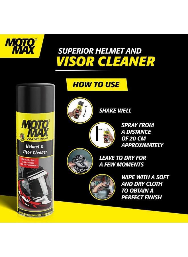 Motomax Helmet and Visor Cleaner, 200ml for Removing dust, Grime and Fingerprints | Get Streak Free Finish on Helmets | Removes Oil and Dirt | Easy to use - Image 2