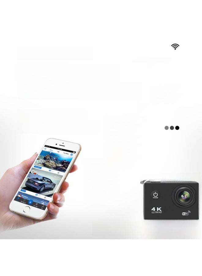 نيوترل كاميرا رياضية بدقة 4K، كاميرا واي فاي للغوص، كاميرا رياضية DV عالية الدقة، مقاومة للماء للاستخدام الخارجي وتحت الماء - Image 3