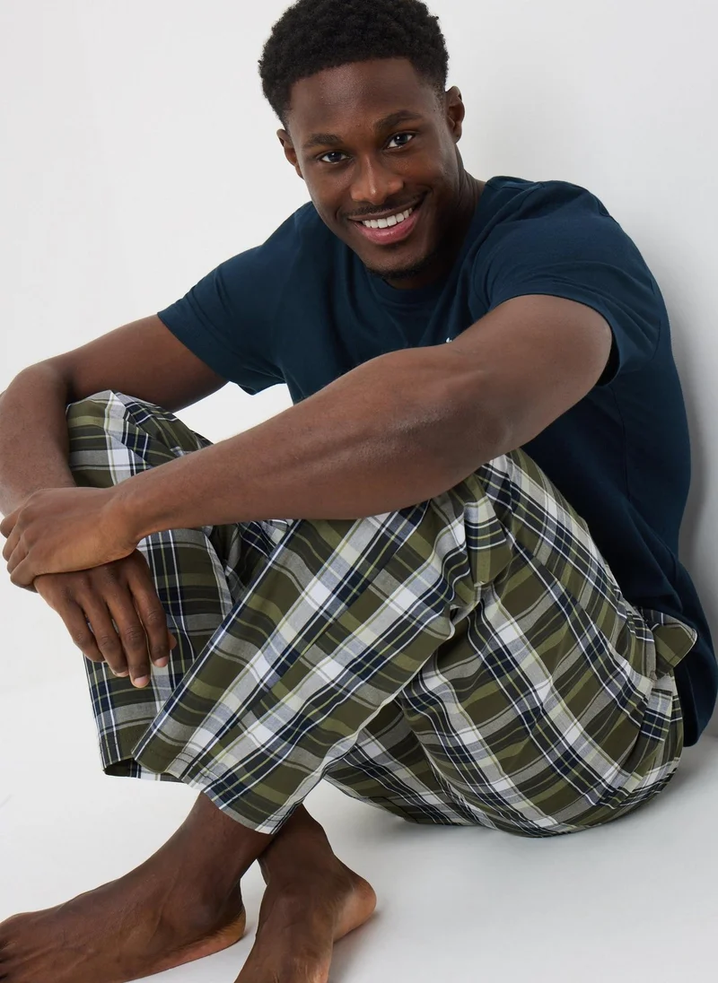 Matalan Khaki Poplin Long Pyjama Set