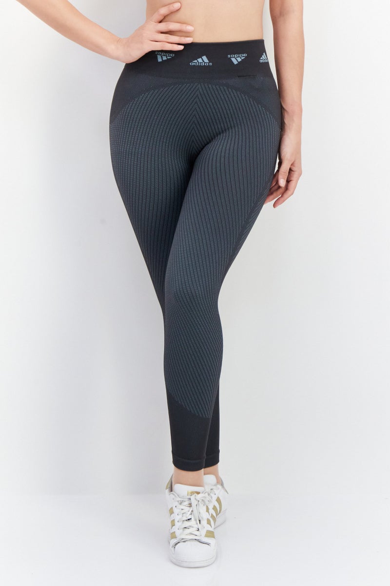 Adidas  leggings رياضية نسائية مناسبة للتدريب، رمادي - Image 1