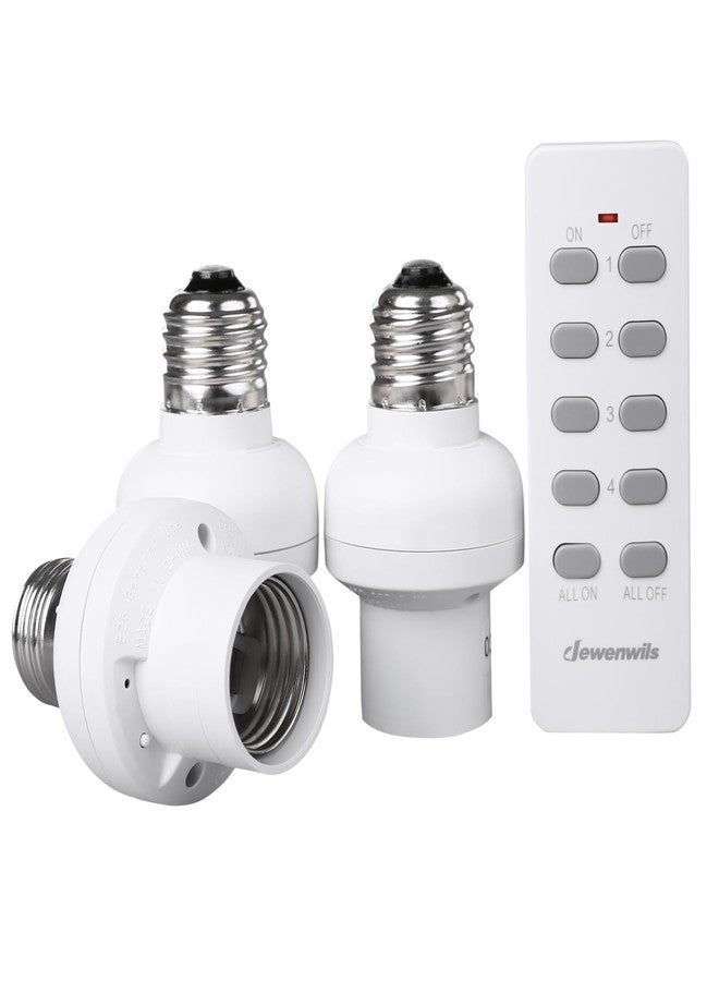 DEWENWILS Remote Control Light Bulb Socket, Wireless Light Socket Switch Kit, Remote Light Socket E26/E27 Base for Pull Chain Light Fixture, No Wiring, ETL Listed(1 Remote+3 Sockets) - Image 1