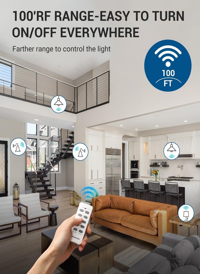 DEWENWILS Remote Control Light Bulb Socket, Wireless Light Socket Switch Kit, Remote Light Socket E26/E27 Base for Pull Chain Light Fixture, No Wiring, ETL Listed(1 Remote+3 Sockets) - Image 4