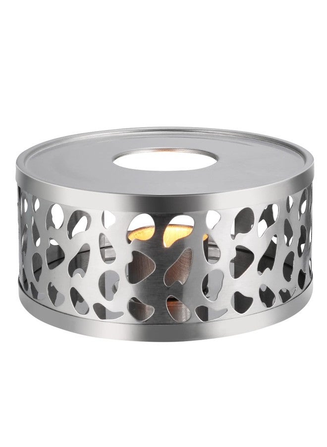 Simtive Teapot Warmer, Brushed Stainless Steel Tea Warmer with Tealight Holder, Silver - Image 1