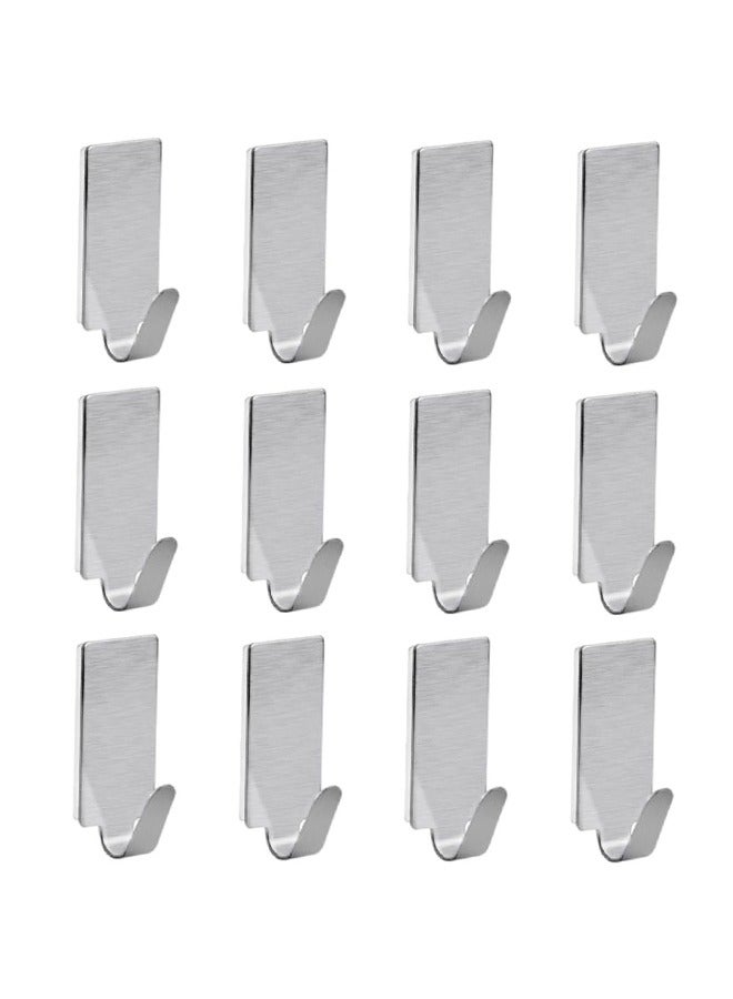 12 PCS Wall Towel Hook Coat Rack Metal Hook Storage Hook for Home Bedroom Kitchen Bathroom Corridor Coat Hooks  - Image 1