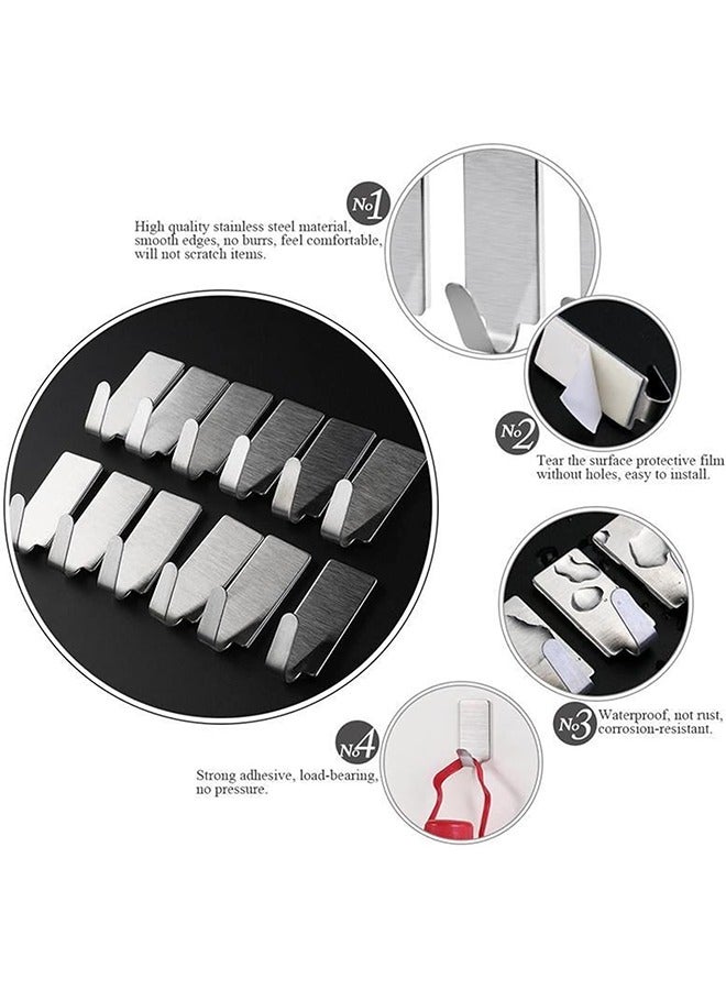 12 PCS Wall Towel Hook Coat Rack Metal Hook Storage Hook for Home Bedroom Kitchen Bathroom Corridor Coat Hooks  - Image 3