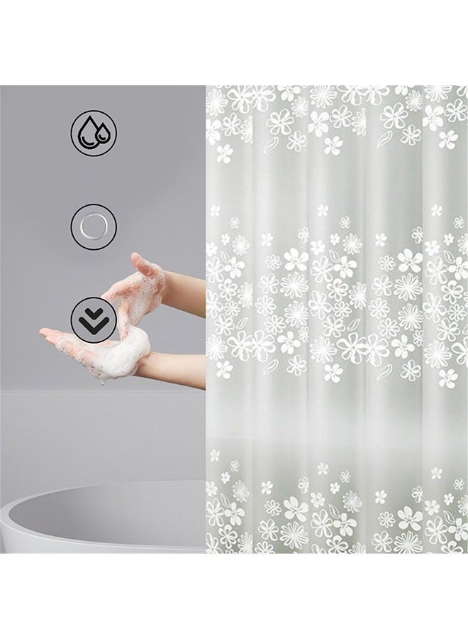 LIVQORA 1Pcs Shower Curtain, Modern Floral Print Waterproof Shower Curtain, Anti-Mildew Antibacterial Waterproof Washable, Grommets and Curtain Hooks (Size180*180） - Image 5