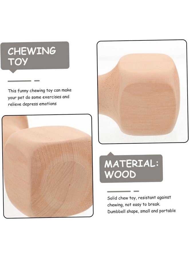 لعبة مضغ الدمبل الخشبية مناسبة للكلاب والجراء من أداة تدريب مصنوعة من الخشب الصلب الطبيعي بنسبة 100% - تحافظ على صحة الأسنان واللثة والعناية بالفم - Image 5