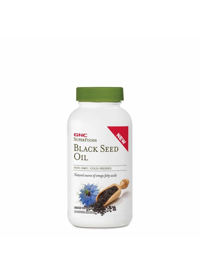 GNC SuperFoods Black Seed Oil, 90 Softgel Capsules - Image 1