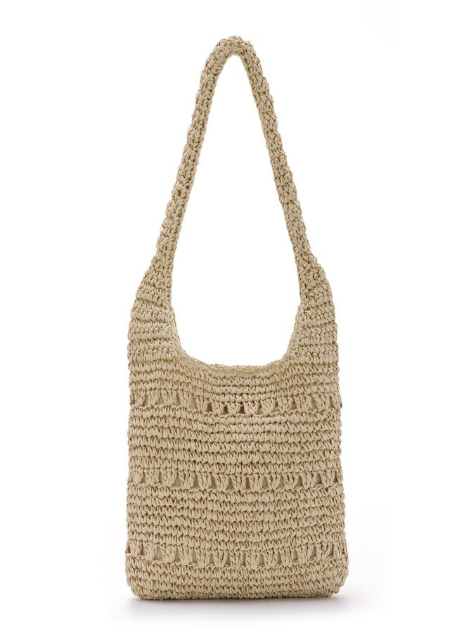 Lanpet Woven Beach Bags for Women Boho Straw Bag Casual Shoulder Handbag for Summer Vacation Travel Holiday - Image 1