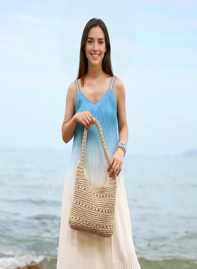 Lanpet Woven Beach Bags for Women Boho Straw Bag Casual Shoulder Handbag for Summer Vacation Travel Holiday - Image 2