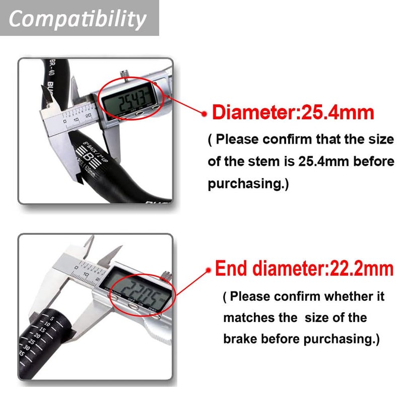 BUCKLOS Mountain Bike MTB Handlebars 25.4 mm - Bicycle Riser 20/40/60/100mm Aluminum Alloy Handlebar - 620/660/720mm Extra Long Handle Bars for E-Bike/Folding Bike/BMX - Image 4