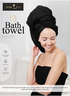 Siesta Zen Jumbo Bath Sheet 600GSM Hotel Spa Towel Extra Large 90x180cm (35x70 inches) Ultra Soft & highly Absorbent, Durable, Quick Dry Thick Super Soft Luxury Hotel Quality (Gift Pack)  - Image 3