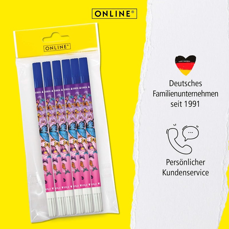 Online Value Pack Ink Eraser 6 x Ink Killer for Erasing and Overwriting | Butterfly Germany Design | Removal and Correction Blue Ink | Ink Colour Blue - Image 5