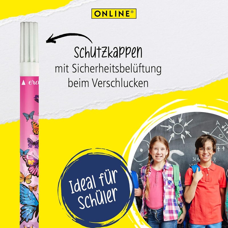 Online Value Pack Ink Eraser 6 x Ink Killer for Erasing and Overwriting | Butterfly Germany Design | Removal and Correction Blue Ink | Ink Colour Blue - Image 2