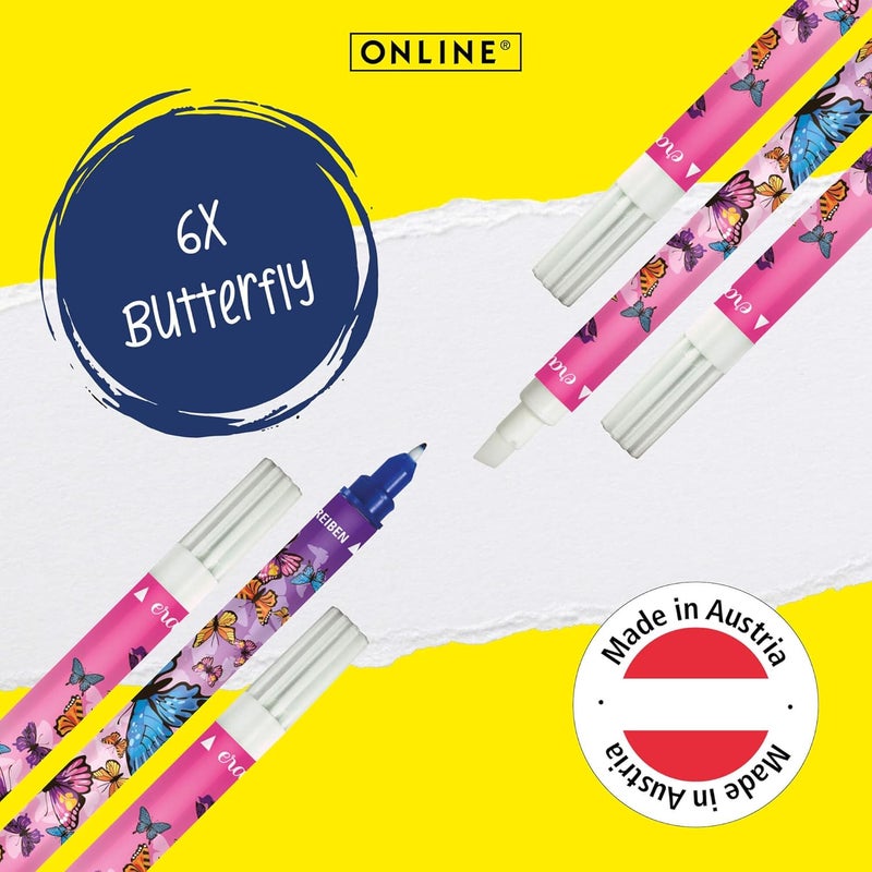 Online Value Pack Ink Eraser 6 x Ink Killer for Erasing and Overwriting | Butterfly Germany Design | Removal and Correction Blue Ink | Ink Colour Blue - Image 3