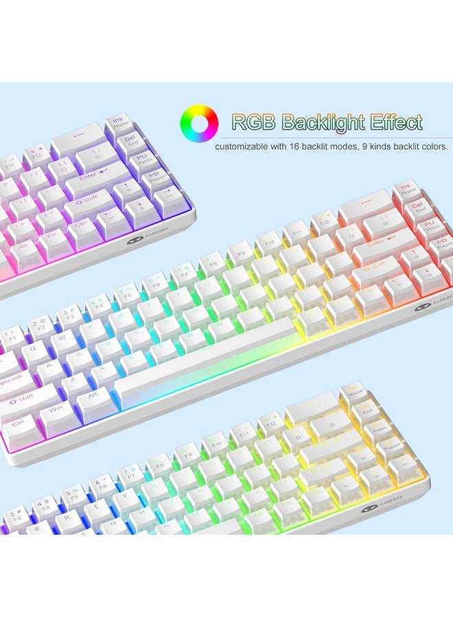 MageGee Mechanical Gaming Keyboard 60%,LED Backlit Keyboard, 68 Keys Mini Wired |Red Switch | White - Image 5