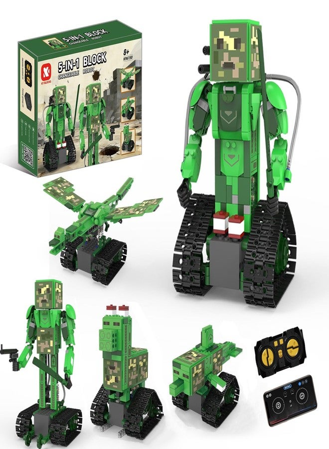 Lovinkiki 5 in 1 RC Robot Building Kit for Kids 8-12, Programmable STEM Coding Robot Toy with APP & Remote Control, DIY Robotics Kit Gift - Image 1