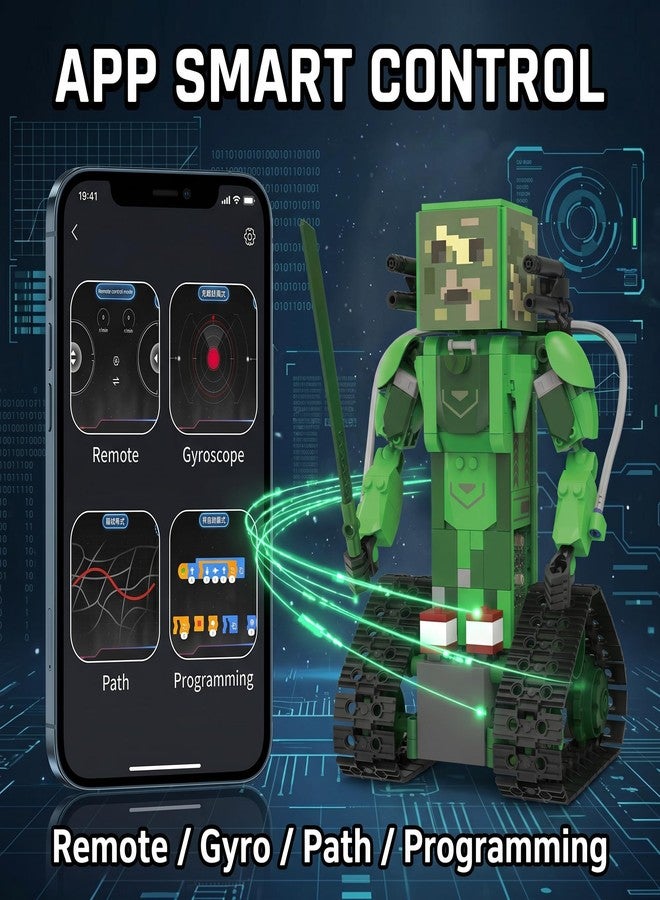Lovinkiki 5 in 1 RC Robot Building Kit for Kids 8-12, Programmable STEM Coding Robot Toy with APP & Remote Control, DIY Robotics Kit Gift - Image 4